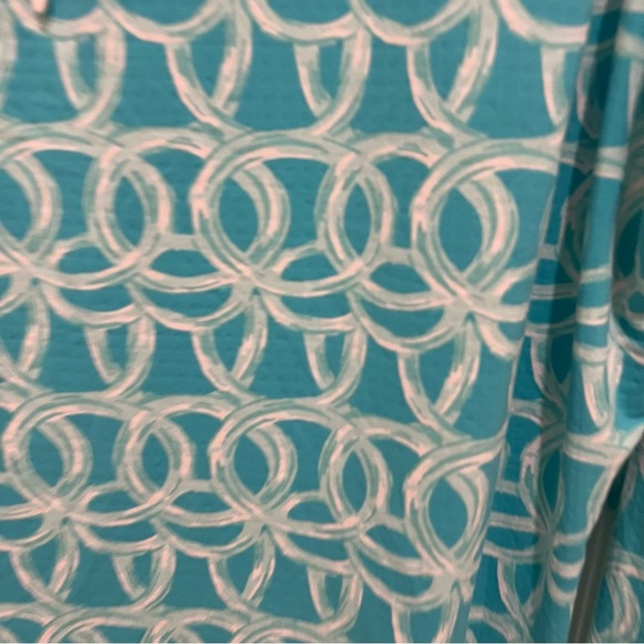 IBKUL Teal and White Floral Top - Picture 2 of 4